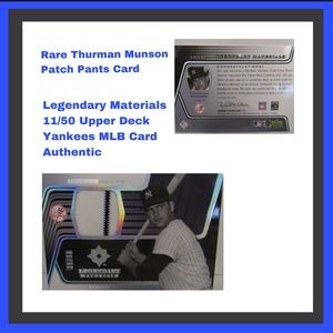 RARE Legendary Materials Upper Deck Thurman Munson Yankees Card  11 out of. 50